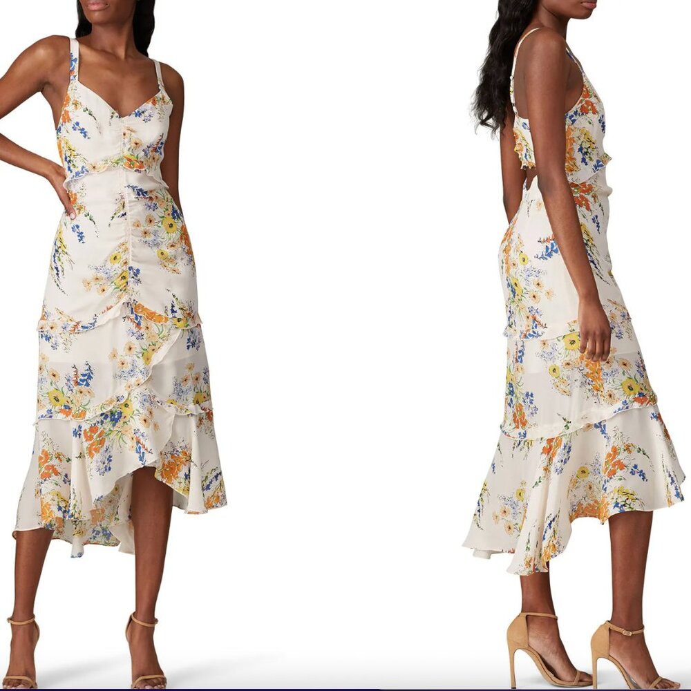 Parker Melody  Silk Blend Floral Dress